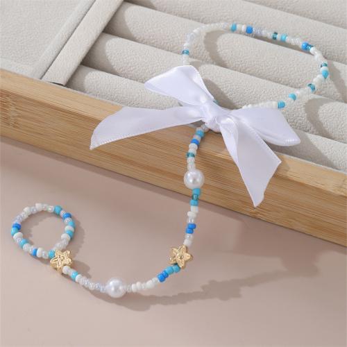 Seedbead Teen Anklet, met Plastic Pearl, mode sieraden & voor vrouw, Verkocht door PC