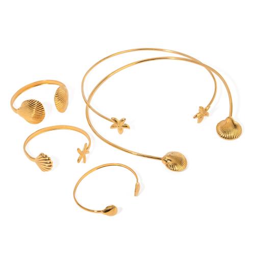 Roestvrij staal sieraden sets, 304 roestvrij staal, mode sieraden & verschillende stijlen voor de keuze & voor vrouw, gouden, Verkocht door PC