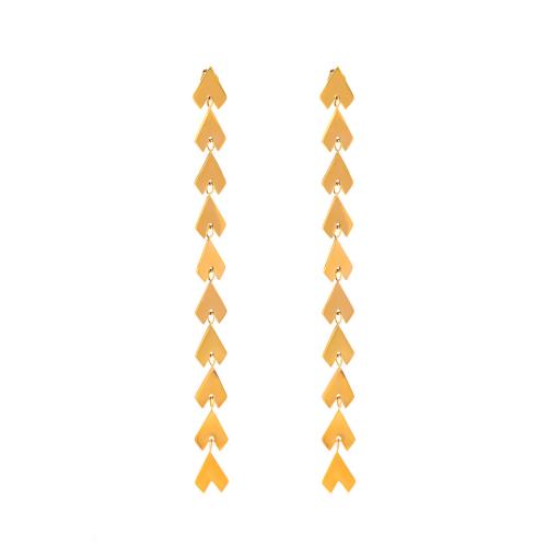 Roestvrij staal hangoorbellen, 304 roestvrij staal, 18K verguld, mode sieraden & verschillende grootte voor keus & voor vrouw, gouden, Verkocht door pair