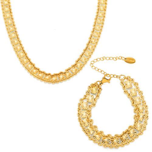 Set de Joyería de Latón, metal, 18K chapado en oro, diferentes estilos para la opción & para mujer, dorado, Vendido por UD