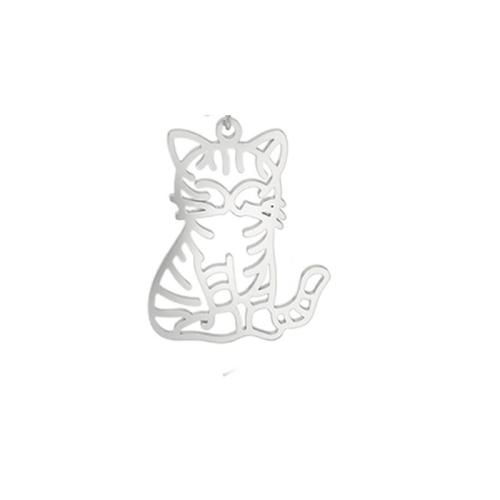 Stainless Steel Animal Pendants 304 Stainless Steel Cat DIY Sold By PC