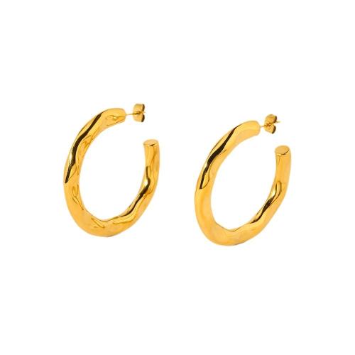 Stainless Steel Stud Earrings 304 Stainless Steel Letter C Vacuum Ion Plating fashion jewelry & for woman golden Sold By Pair