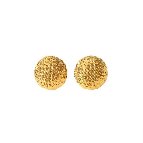 Stainless Steel Stud Earrings 304 Stainless Steel Vacuum Ion Plating fashion jewelry & for woman 16mm Sold By Pair