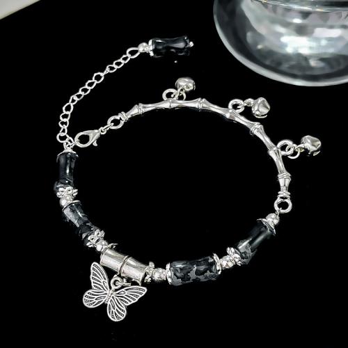 Zinc Alloy Bracelet with Plastic with 7.5cm extender chain silver color plated fashion jewelry silver color nickel lead & cadmium free Length 16 cm Sold By PC