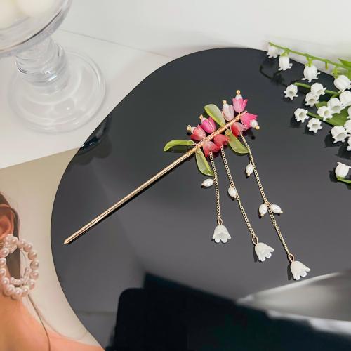 Hair Stick Zinc Alloy with ABS Plastic plated fashion jewelry nickel lead & cadmium free Sold By PC