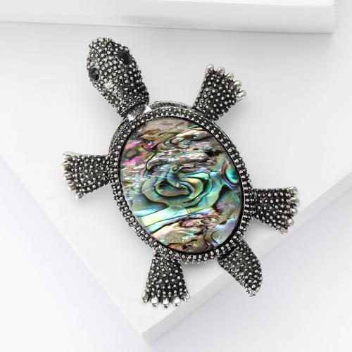 Zinc Alloy Brooches Turtle plated fashion jewelry & enamel silver color nickel lead & cadmium free Sold By PC