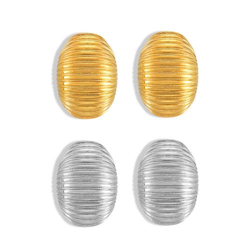 Titanium Steel  Earring plated fashion jewelry & for woman Sold By Pair