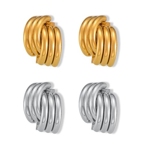 Titanium Steel  Earring plated fashion jewelry & for woman Sold By Pair