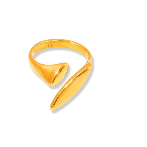 Titanium Steel Finger Ring gold color plated fashion jewelry & for woman US Ring Sold By PC