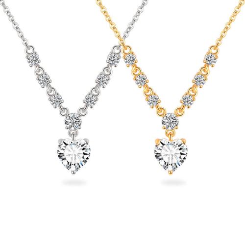 Kubieke Zircon Micro effenen Sterling zilveren ketting, 925 Sterling Zilver, met 5CM extender keten, micro pave zirconia & voor vrouw, meer kleuren voor de keuze, Lengte Ca 40 cm, Verkocht door PC