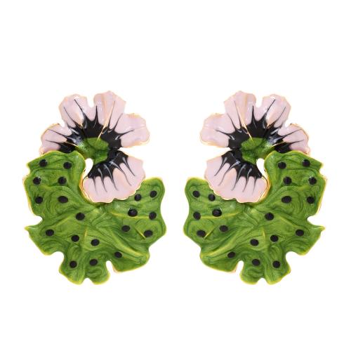 Zinc Alloy Stud Earring for woman & enamel Sold By Pair