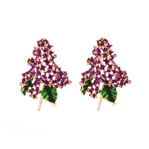 Zinc Alloy Stud Earring plated for woman & enamel golden Sold By Pair