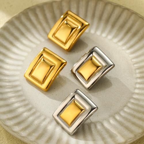 Stainless Steel Stud Earrings 304 Stainless Steel plated for woman Sold By Pair