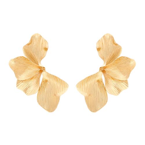 Lo zinco in lega Stud Earring, lega in zinco, placcato, per la donna, dorato, 77x40mm, Venduto da coppia