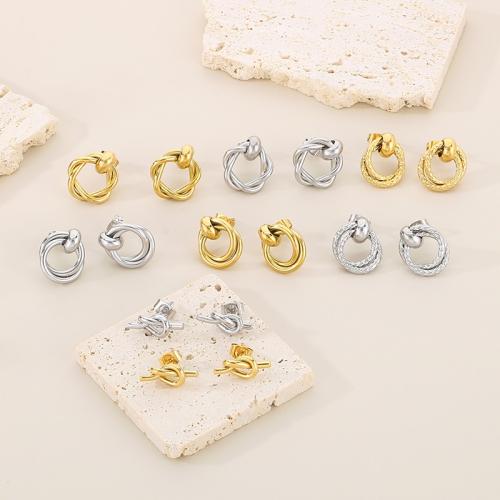 Roestvrij staal Stud Earrings, 304 roestvrij staal, verschillende stijlen voor de keuze & voor vrouw, meer kleuren voor de keuze, Verkocht door pair