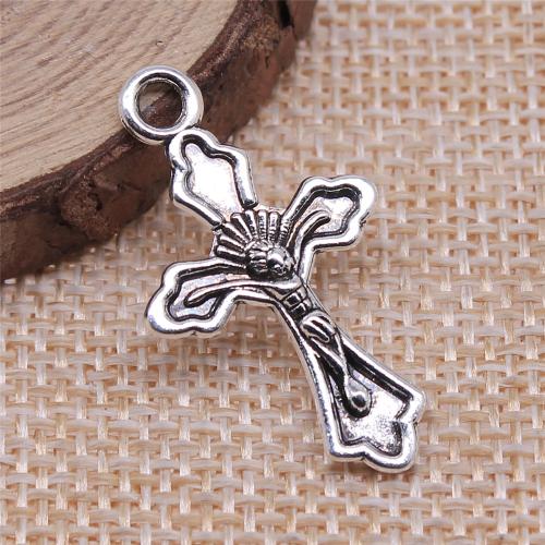 Zink Alloy Cross Hängen, antik silver pläterad, DIY, Säljs av PC