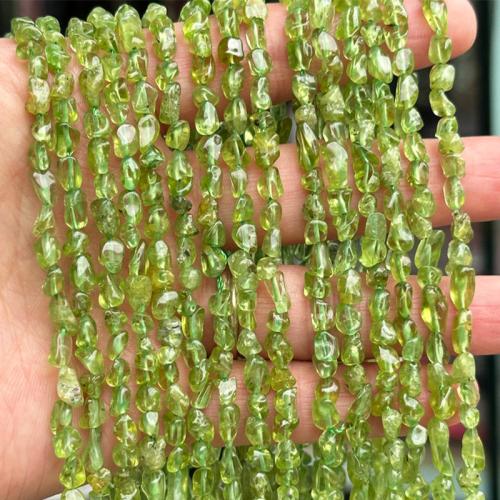 Gemstone šperky Korálky, Peridot kámen, Nuggets, DIY, beads length 4-7mm, Prodáno za Cca 39 cm Strand