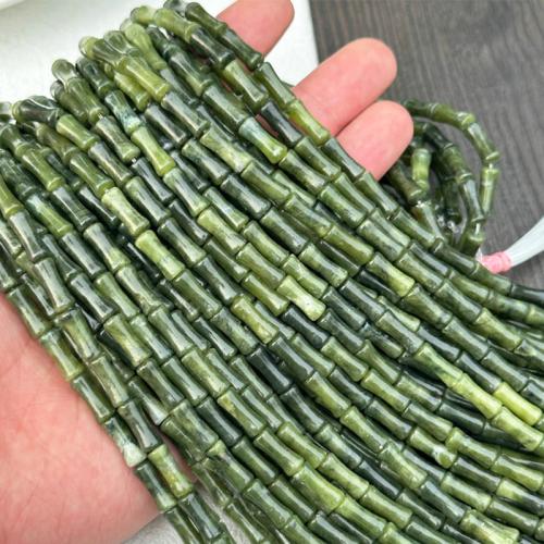 Grânulos de Jade, Southern Jade, Bamboo, DIY, 5x12mm, 30PCs/Strand, vendido por Strand