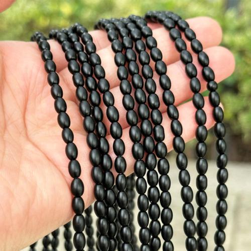 Natural Black Agaat kralen, Zwarte Agaat, DIY & mat, 4x6mm, Per verkocht Ca 38 cm Strand