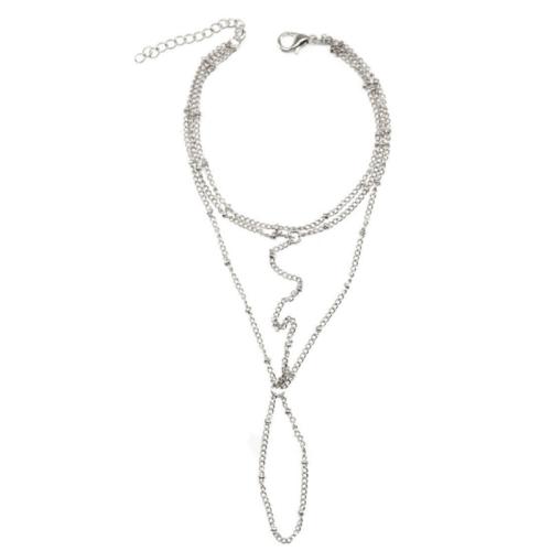 Liga de zinco Pulseira Anel, with 5cm extender chain, para mulher, Mais cores pare escolha, comprimento Aprox 16 cm, vendido por PC