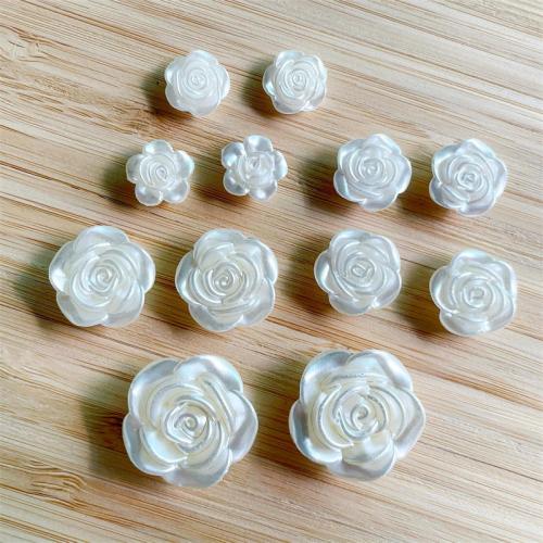 ABS Plastic Beads ABS Plastic Pearl Rose DIY white Sold By PC