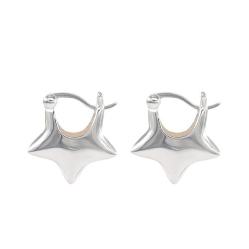 Sinc Alloy Earrings, Star, jewelry faisin & do bhean, airgid, 18mm, Díolta De réir Péire