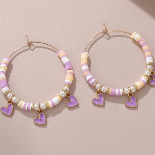 Zinc Alloy Drop Earrings with Polymer Clay fashion jewelry & for woman Sold By Pair