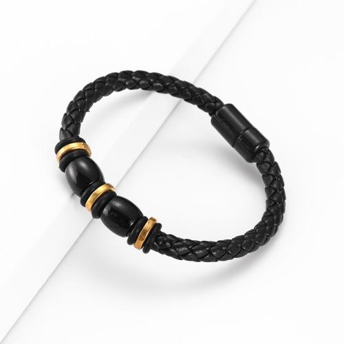 PU Leather Cord Bracelets fashion jewelry & Unisex Length Approx 21 cm Sold By PC