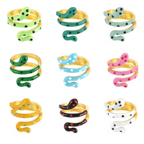 Brass Finger Ring Snake fashion jewelry & for woman & enamel US Ring Sold By PC