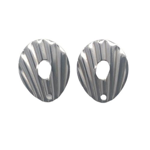 Stainless Steel Earring Stud Component 304 Stainless Steel DIY original color Sold By PC