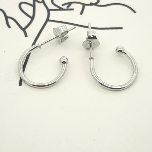 Nerezová ocel náušnice, 304 Stainless Steel, DIY, Původní barva, 12mm, Prodáno By Pair