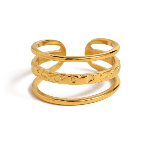 Stainless Steel Finger Ring 304 Stainless Steel 18K gold plated fashion jewelry & for woman golden Sold By PC