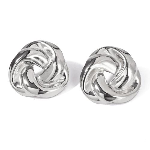 Nerezová ocel náušnice, 304 Stainless Steel, módní šperky & pro ženy, 23.30x24.20mm, Prodáno By Pair