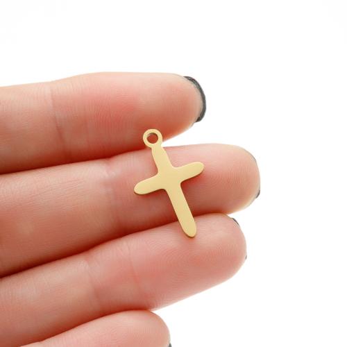 Stainless Steel Cross Pendants 304 Stainless Steel Vacuum Ion Plating DIY Sold By Bag