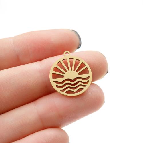 Stainless Steel Pendants 304 Stainless Steel Vacuum Ion Plating DIY 15mm Sold By Bag