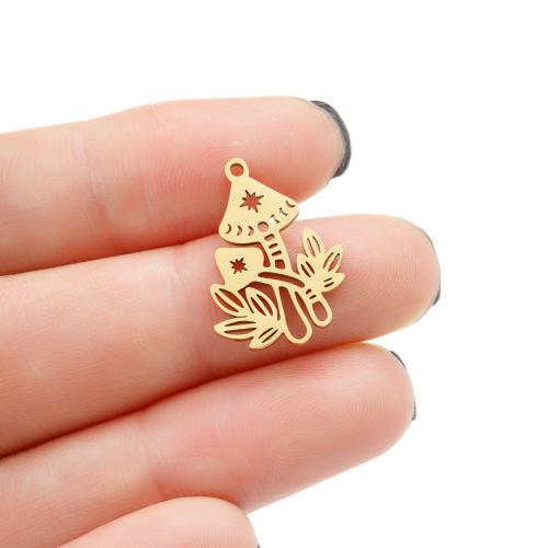 Stainless Steel Pendants 304 Stainless Steel mushroom Vacuum Ion Plating DIY Sold By Bag