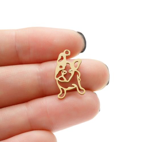 Stainless Steel Animal Pendants 304 Stainless Steel Dog Vacuum Ion Plating DIY Sold By Bag