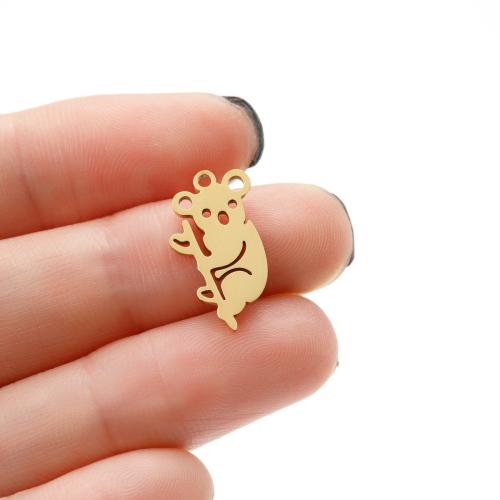 Stainless Steel Animal Pendants 304 Stainless Steel Koala Vacuum Ion Plating DIY Sold By Bag