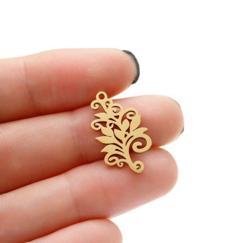 Stainless Steel Pendants 304 Stainless Steel Tree Vacuum Ion Plating DIY Sold By Bag