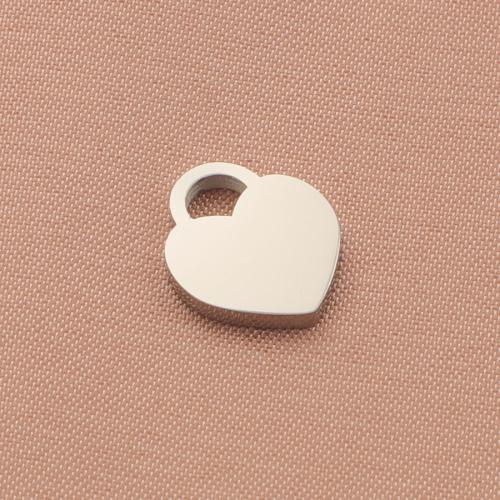 Acciaio inossidabile Cuore Ciondoli, 304 acciaio inox, DIY, nessuno, 10x12x1.50mm, Foro:Appross. 3mm, Venduto da PC