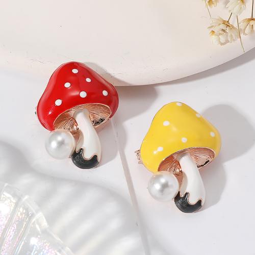 Zinc Alloy Brooches mushroom plated fashion jewelry & enamel nickel lead & cadmium free Sold By PC