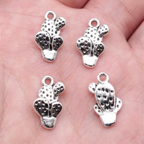 Sinc Alloy Pendants, Opuntia Stricta, dath airgid antique plátáilte, DIY, Díolta De réir PC