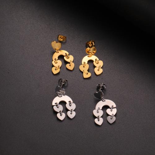 Stainless Steel Drop Earring 304 Stainless Steel Heart fashion jewelry & for woman Sold By Pair