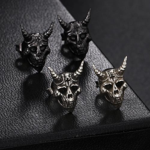 Mässing Stud Örhänge, Skull, mode smycken & Unisex, fler färger för val, Säljs av Par