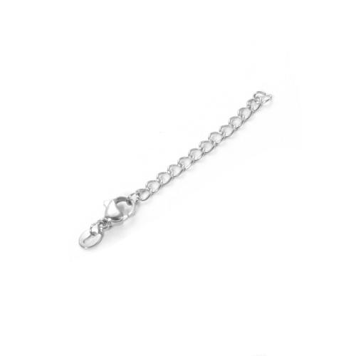 Rostfritt stål Extender Chain, 304 rostfritt stål, DIY, ursprungliga färgen, 3mm, Längd 5.5 cm, Säljs av PC