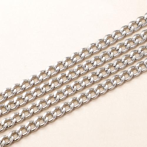 Stainless Steel Nekclace Chain, 304 roestvrij staal, DIY & voor de mens, oorspronkelijke kleur, 4mm, Lengte Ca 60 cm, Verkocht door PC