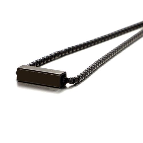 Collier de bijoux en acier inoxydable, Acier inoxydable 304, rectangle, bijoux de mode & unisexe, plus de couleurs à choisir, 17x5x5mm, Longueur Environ 60 cm, Vendu par PC