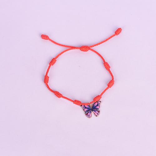 Trendy Wax cord armbanden, Zinc Alloy, met Wax, uniseks, rood, Lengte 16 cm, Verkocht door PC