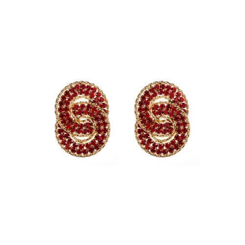 Lo zinco in lega Stud Earring, lega in zinco, per la donna & con strass, nessuno, Venduto da coppia