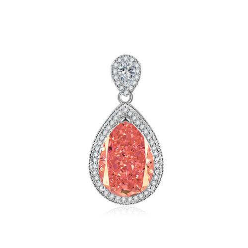 Cubique Pendentif en laiton zircon pavent, Placage, pavé de micro zircon & pour femme, argent, Vendu par PC